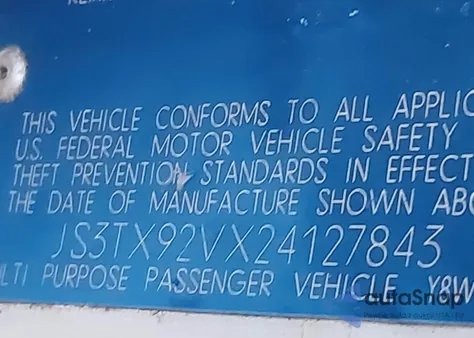 2002 Suzuki Xl-7 Limited/Plus/Standard/Touring из США, поврежденный, VIN JS3TX92VX24127843